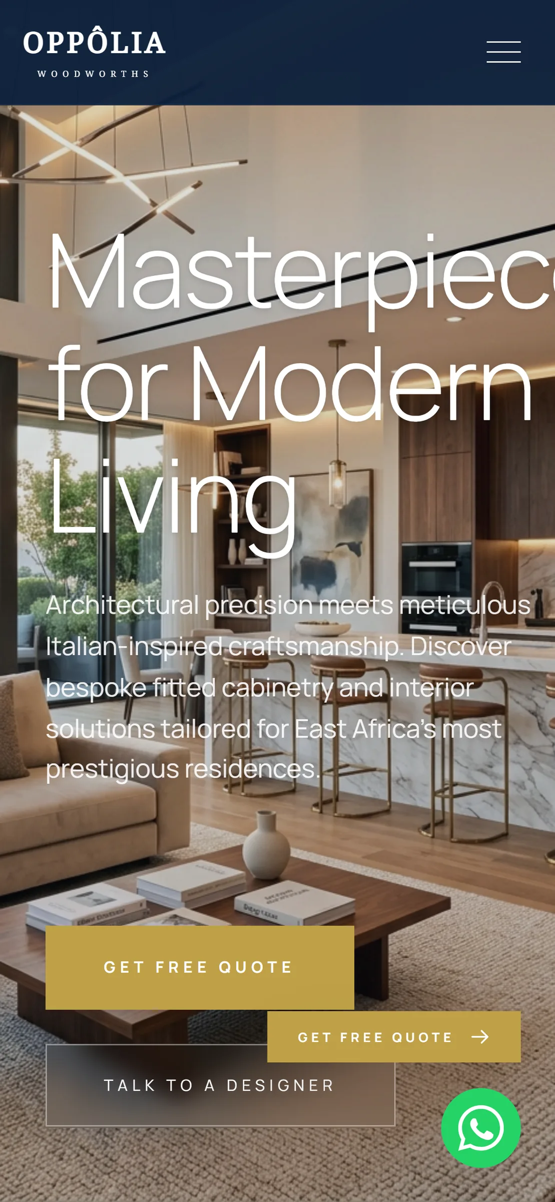 Oppolia mobile responsive view